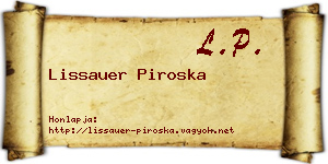 Lissauer Piroska névjegykártya