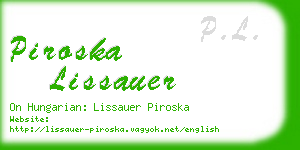 piroska lissauer business card